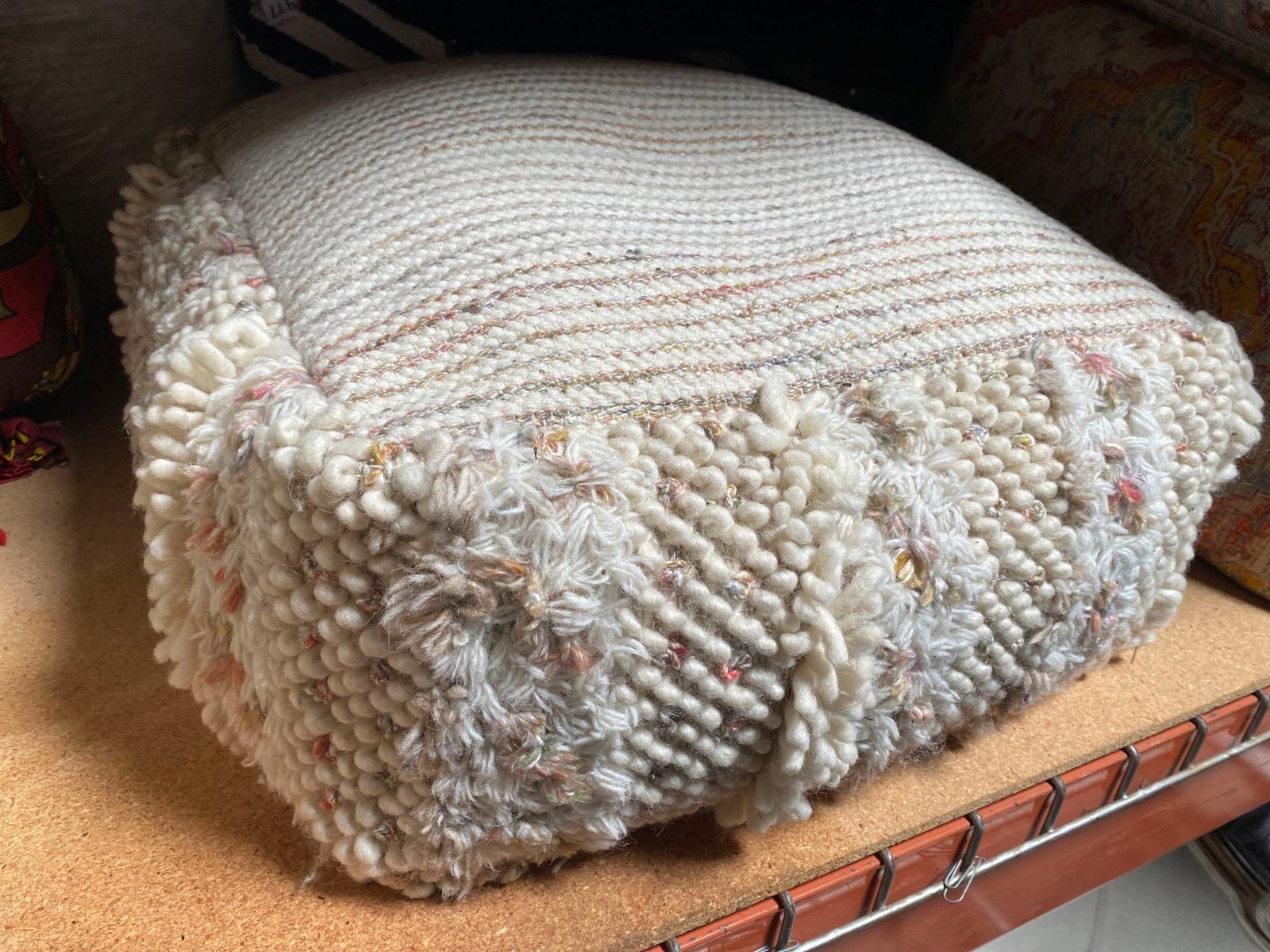 No Shipping Wool Pouf: LOCAL PICK UP ONLY, WESTSIDE SANTA CRUZ, 95060 LOCAL PICK UP ONLY, WESTSIDE SANTA CRUZ, 95483 NO SHIPPING, Wool Pouf NO SHIPPING AVAILABLE All items sold as is where is. There are No guarantees to fun