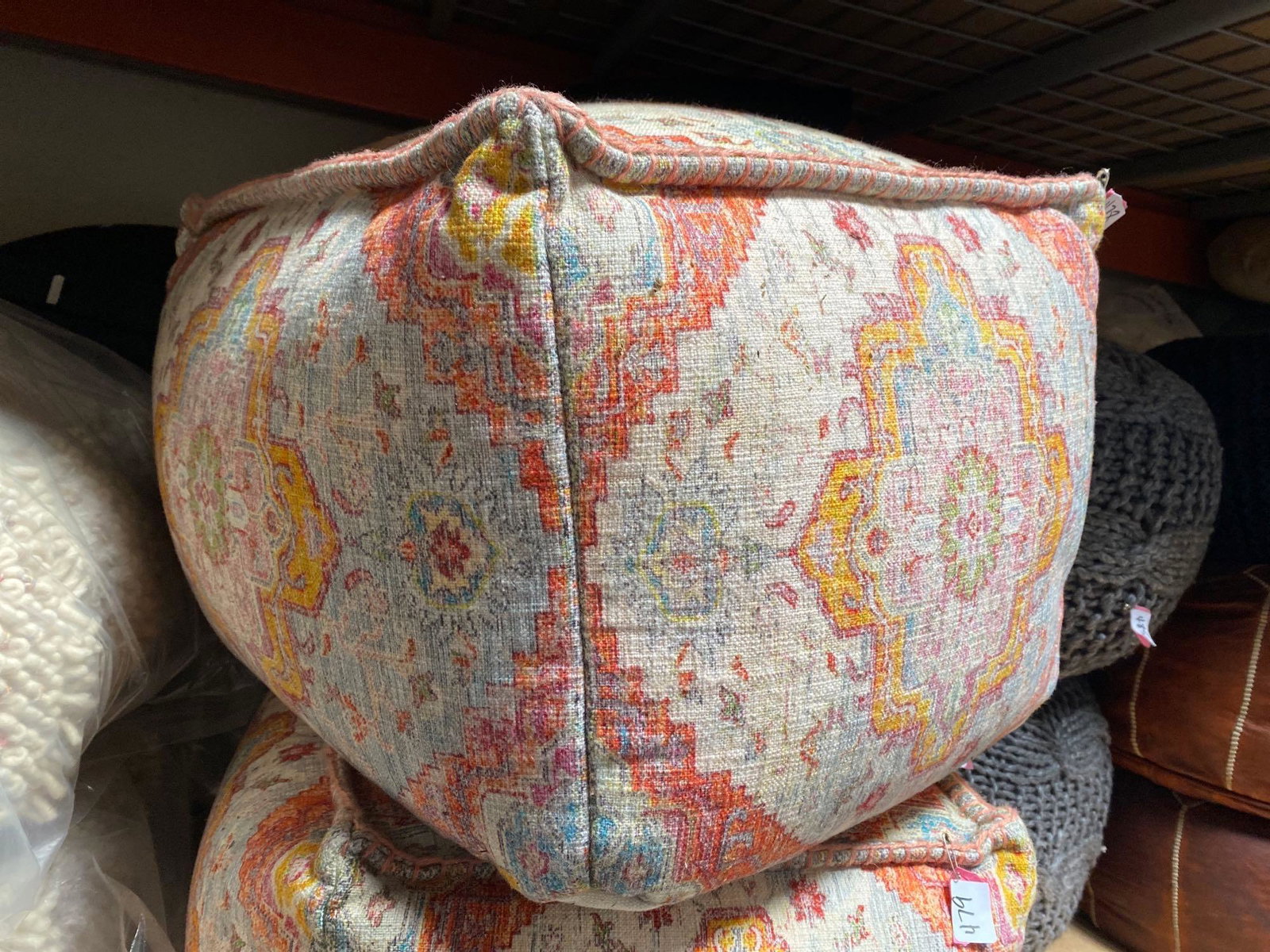 No Shipping Multicolored Square Pouf: LOCAL PICK UP ONLY, WESTSIDE SANTA CRUZ, 95060 LOCAL PICK UP ONLY, WESTSIDE SANTA CRUZ, 95487 NO SHIPPING, Multicolored Square Pouf NO SHIPPING AVAILABLE All items sold as is where is. There are No gu