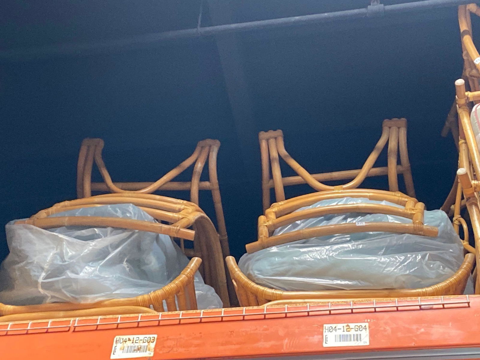 No Shipping  Set Of Four Bamboo Fireplace Chairs With Cushions (1 of 1)