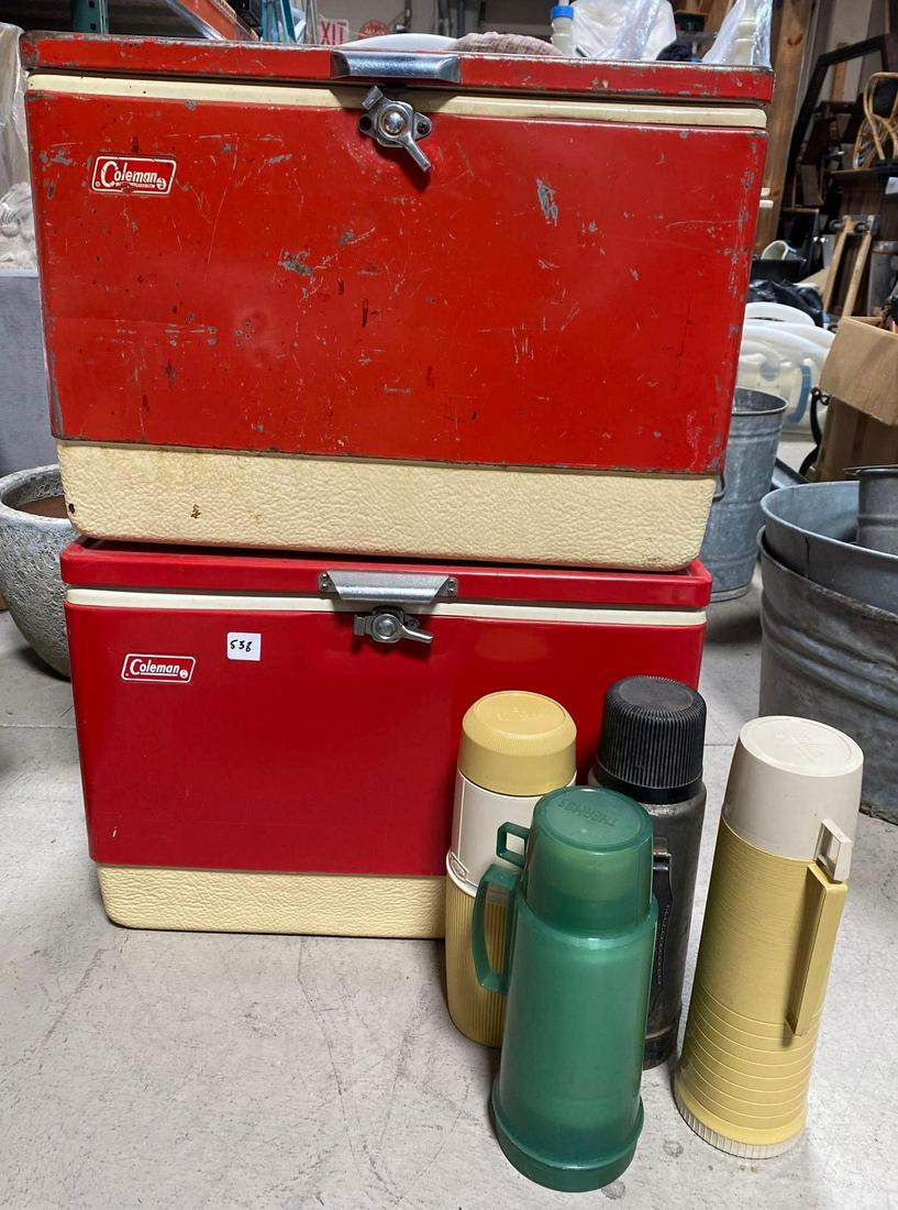 No Shipping  2 Vintage Coolers & Thermoses (1 of 5)