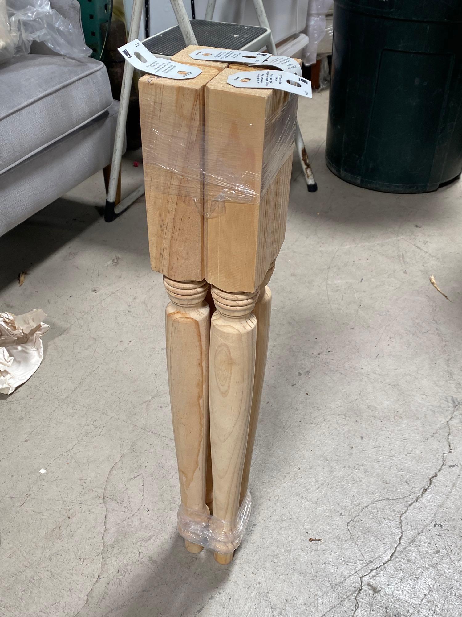 No Shipping  Set Of 4 Wooden Table Legs (1 of 3)