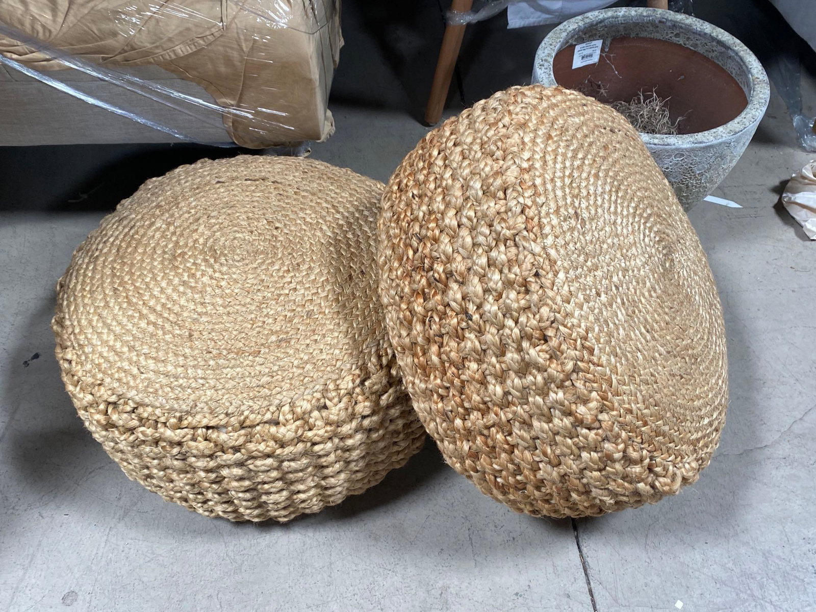 No Shipping Pair Of Woven Poufs: LOCAL PICK UP ONLY, WESTSIDE SANTA CRUZ, 95060 LOCAL PICK UP ONLY, WESTSIDE SANTA CRUZ, 95566 NO SHIPPING, Pair Of Woven Poufs NO SHIPPING AVAILABLE All items sold as is where is. There are No guarant