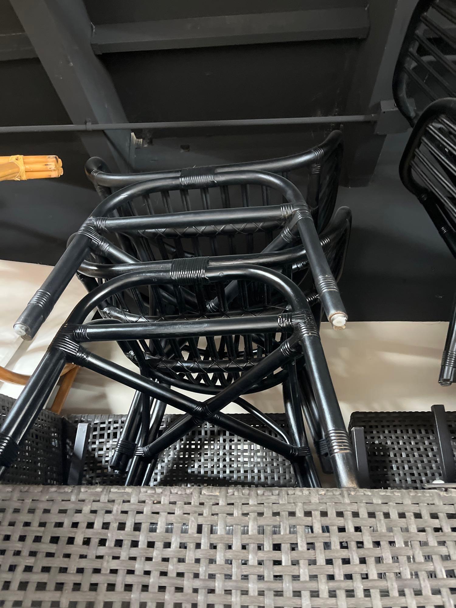 No Shipping  4 Black Rattan Chairs (1 of 3)