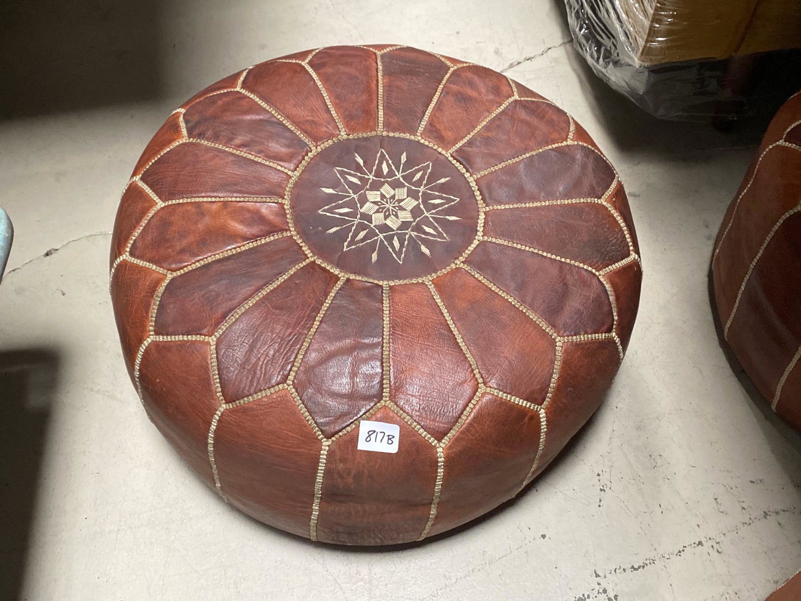 No Shipping Embroidered Leather Pouf: LOCAL PICK UP ONLY, WESTSIDE SANTA CRUZ, 95060 LOCAL PICK UP ONLY, WESTSIDE SANTA CRUZ, 95641 NO SHIPPING, Embroidered Leather Pouf NO SHIPPING AVAILABLE All items sold as is where is. There are No gu