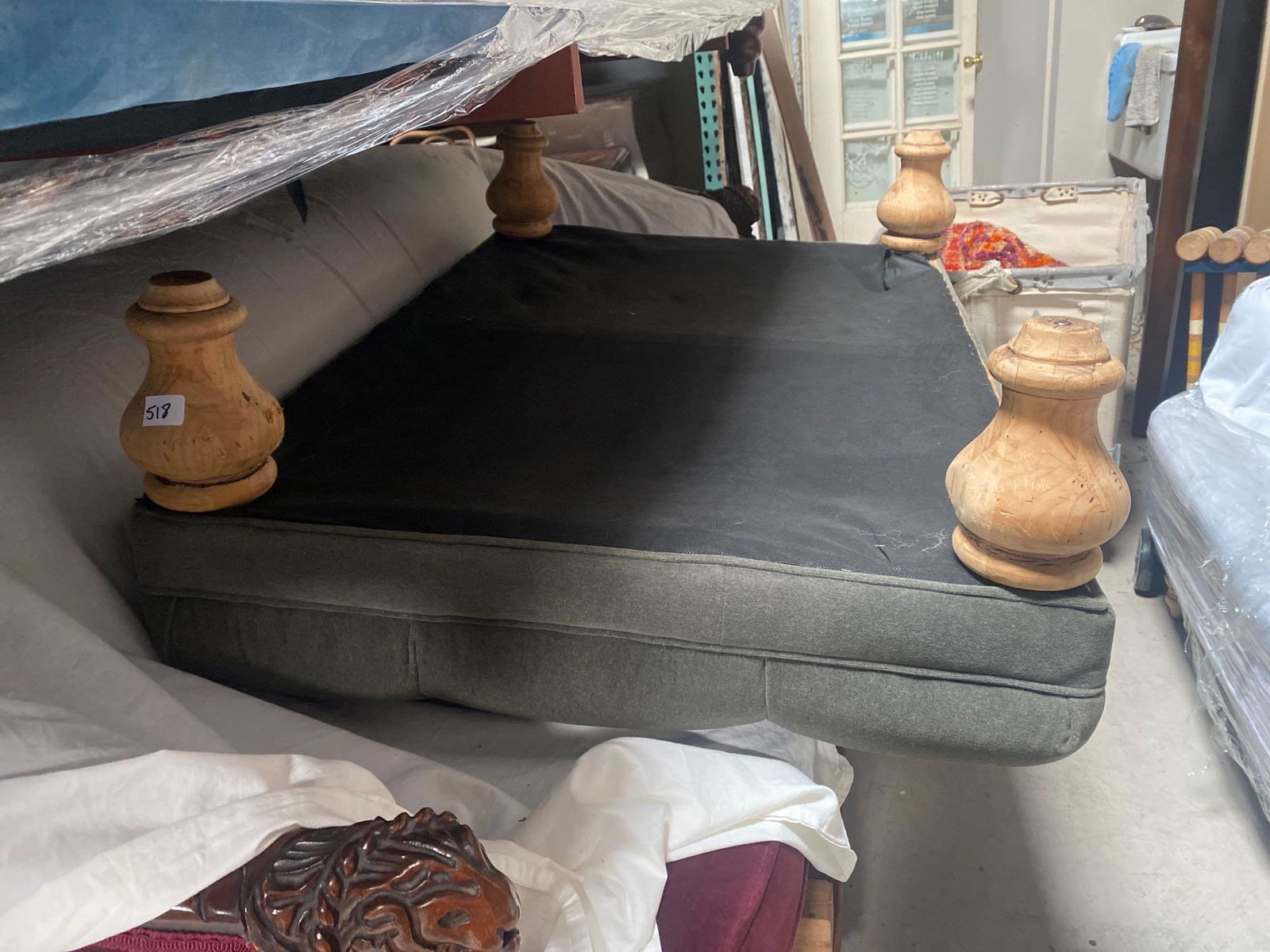 No Shipping  Tufted Velvet Ottoman (1 of 1)