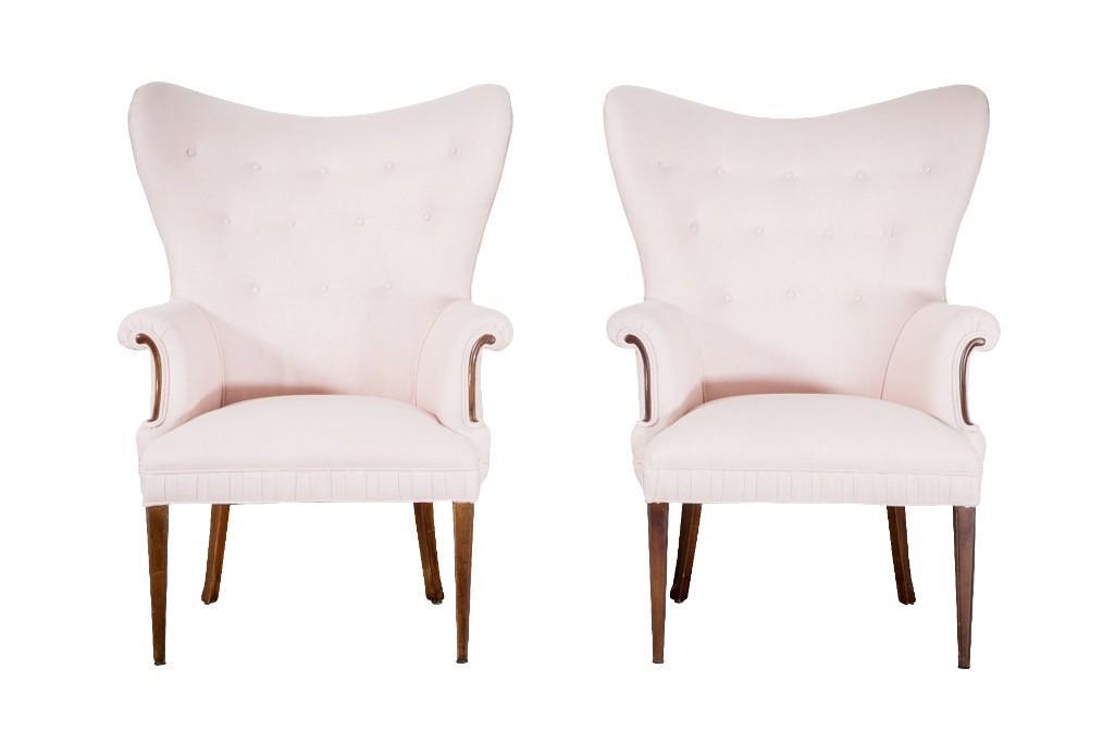 No Shipping Pale Pink Linen Tufted Chairs: LOCAL PICK UP ONLY, WESTSIDE SANTA CRUZ, 95060 LOCAL PICK UP ONLY, WESTSIDE SANTA CRUZ, 95648 NO SHIPPING, Pale Pink Linen Tufted Chairs NO SHIPPING AVAILABLE All items sold as is where is. There are