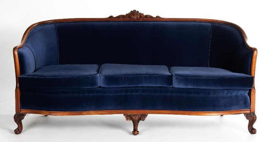 No Shipping  Antique Navy Blue Sofa (1 of 2)