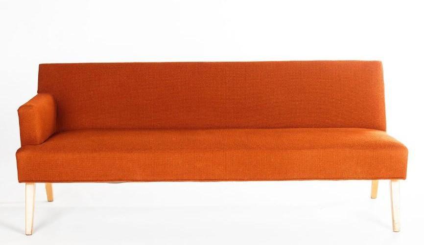 No Shipping  Mid Century Style Orange Sofa (1 of 2)