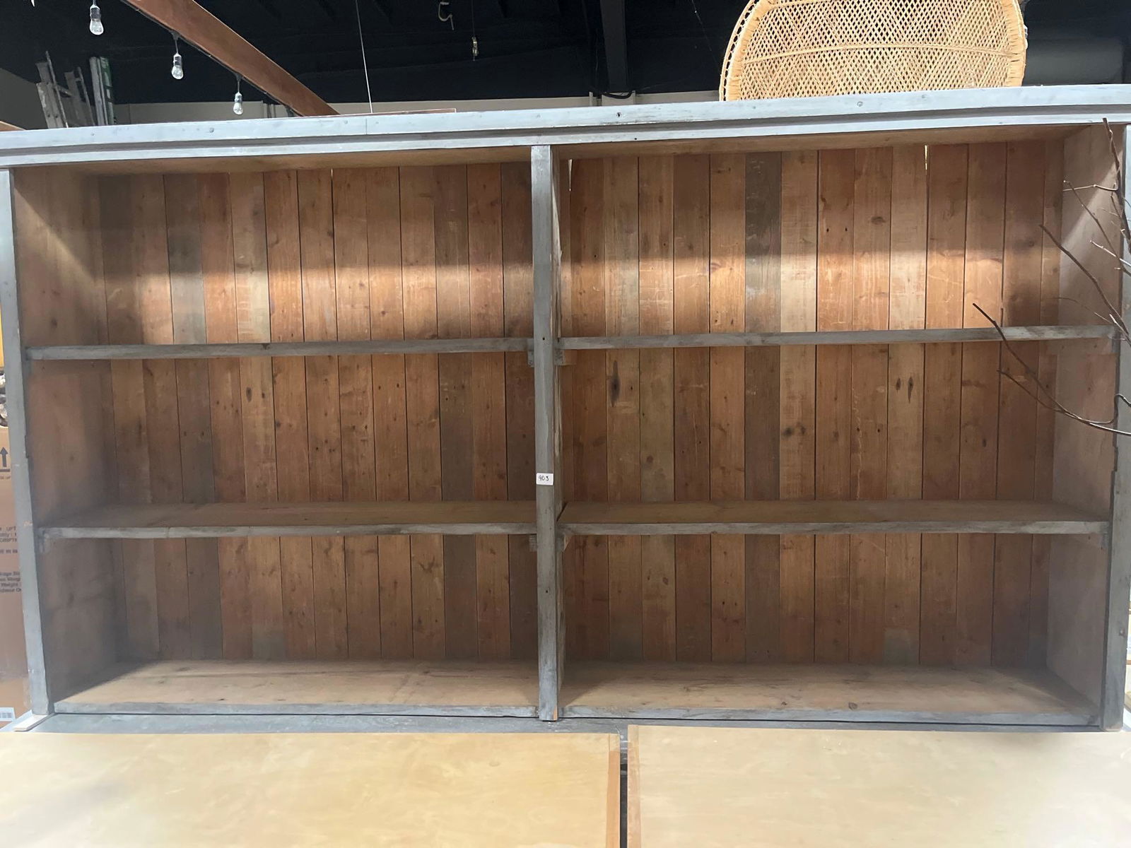 No Shipping  Grey Wood Back Bar (1 of 2)