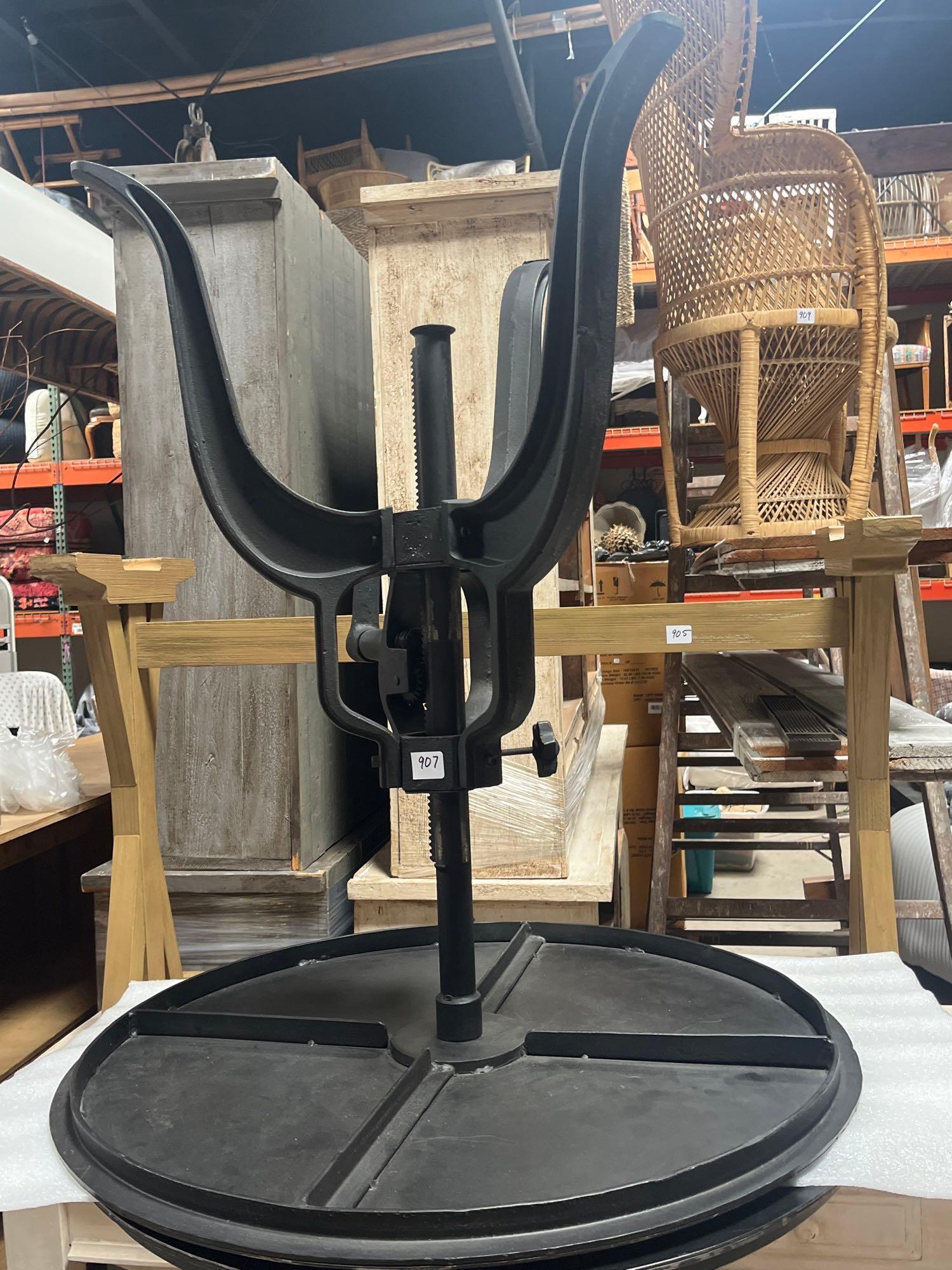 No Shipping Black Cast Iron Crank Table: LOCAL PICK UP ONLY, WESTSIDE SANTA CRUZ, 95060 LOCAL PICK UP ONLY, WESTSIDE SANTA CRUZ, 95687 NO SHIPPING, Black Cast Iron Crank Table NO SHIPPING AVAILABLE All items sold as is where is. There are No
