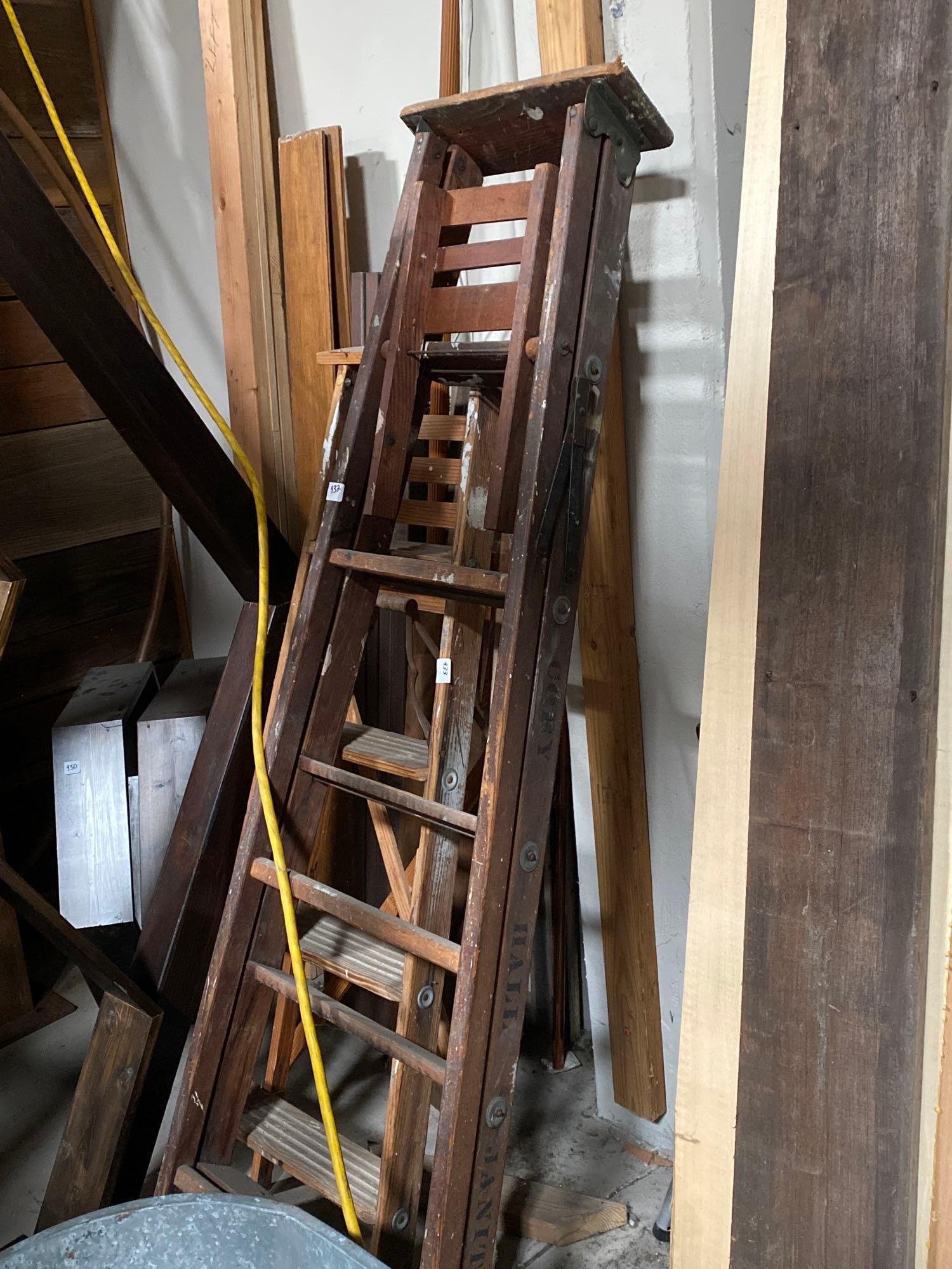 No Shipping  2 Wooden Ladders (1 of 4)