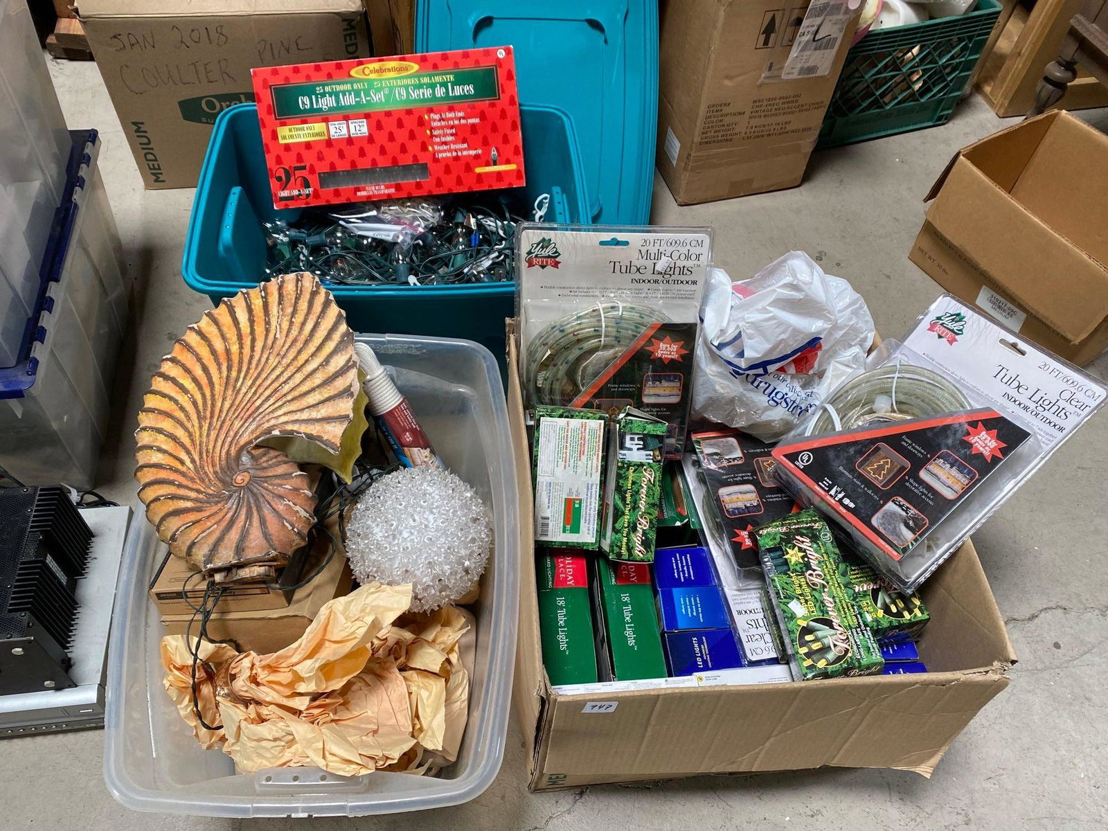 No Shipping Large Lot Of Christmas Lights, Faux Nautilus Shell, And More: LOCAL PICK UP ONLY, WESTSIDE SANTA CRUZ, 95060 LOCAL PICK UP ONLY, WESTSIDE SANTA CRUZ, 95726 NO SHIPPING, Large Lot Of Christmas Lights, Faux Nautilus Shell, And More NO SHIPPING AVAILABLE All items 