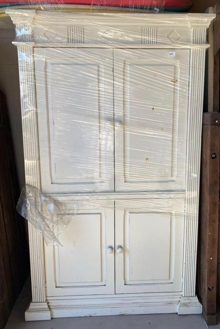 No Shipping  White Painted Cabinet (1 of 4)