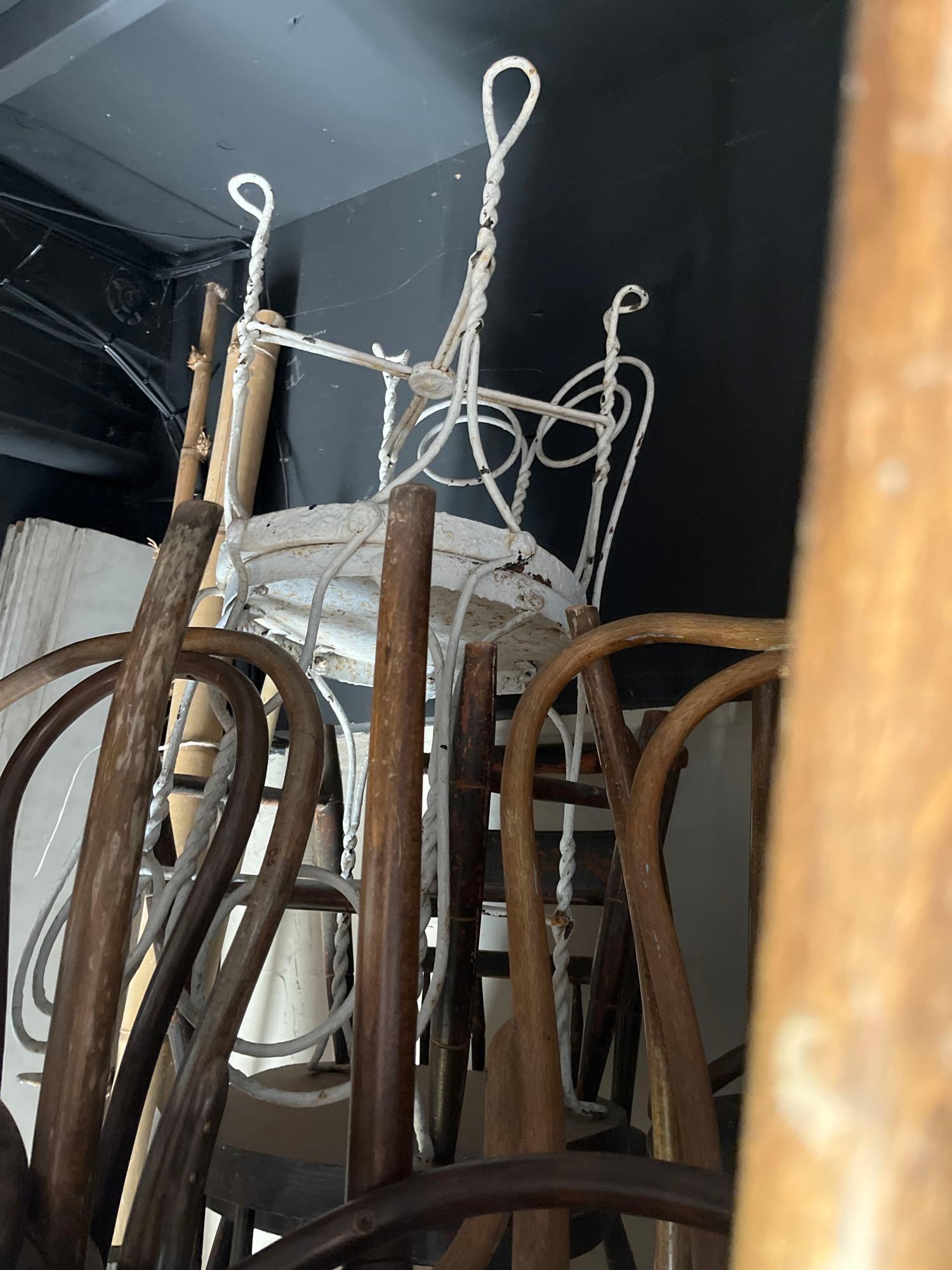 No Shipping  Pair Of White Twisted Metal Side Tables (1 of 1)