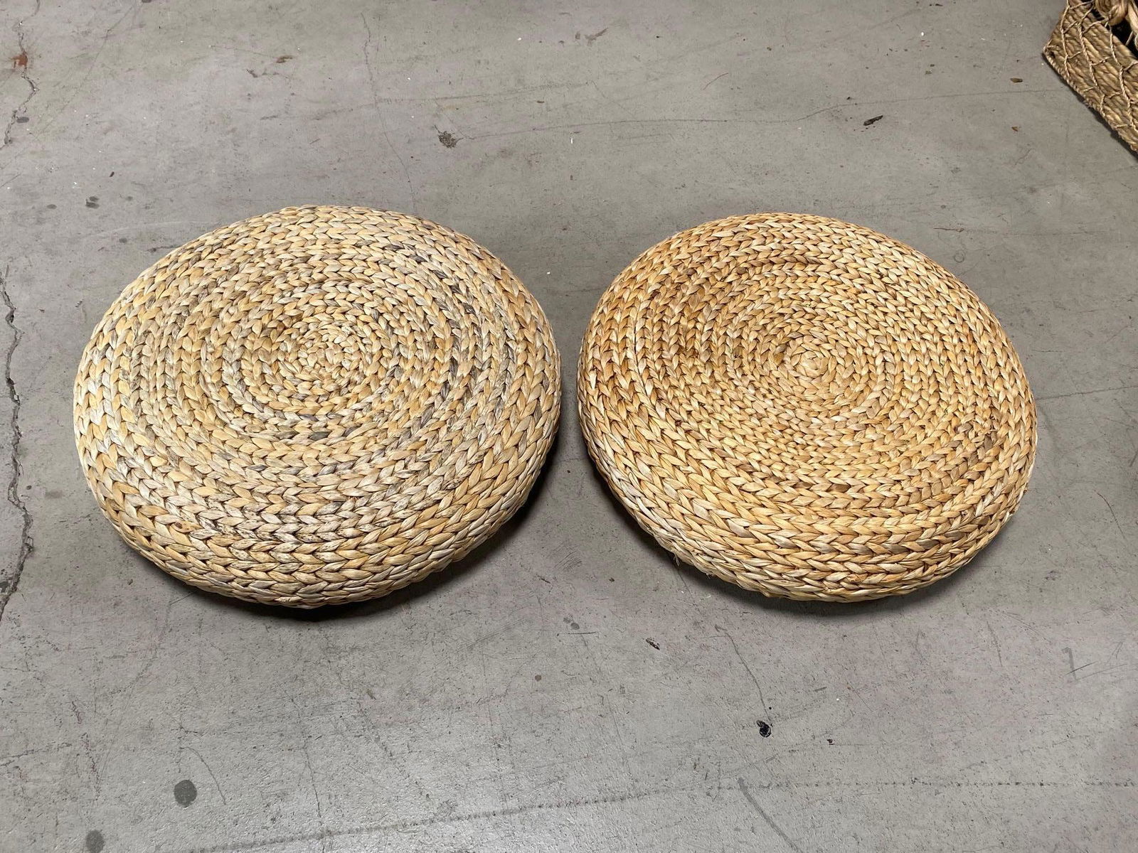 No Shipping  Pair Of Woven Ottomans (1 of 2)