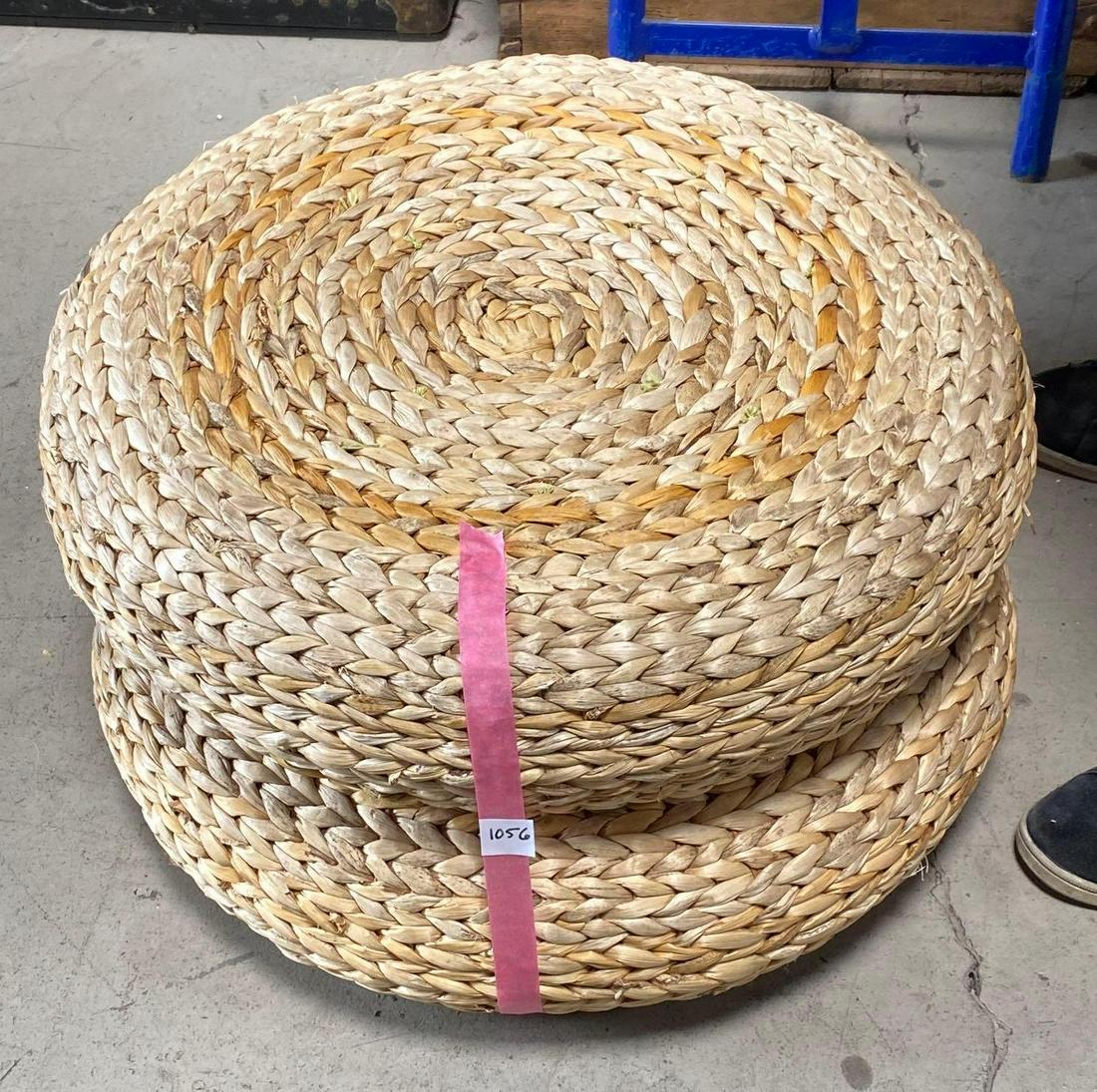 No Shipping  Pair Of Woven Ottomans (1 of 2)