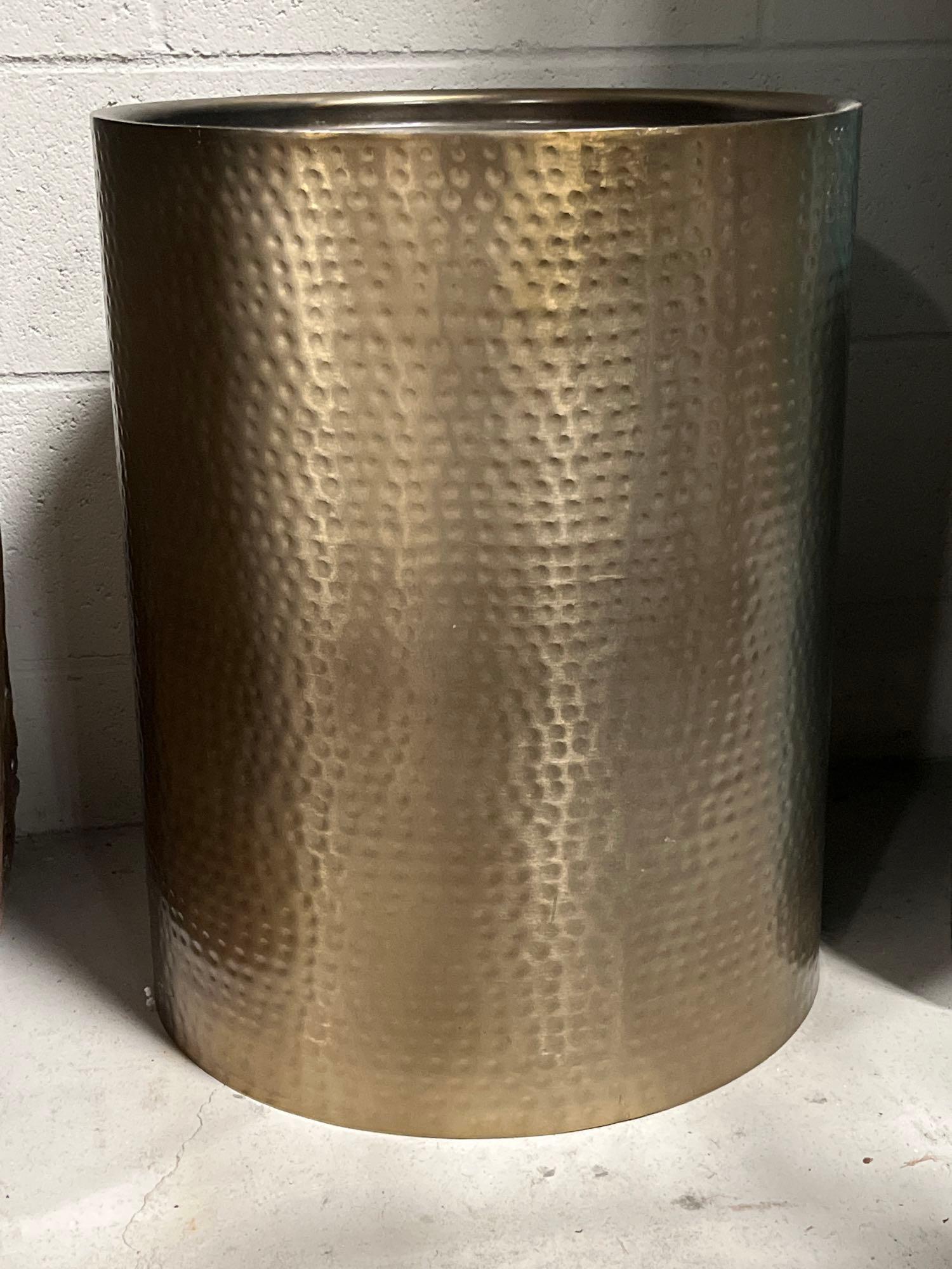 No Shipping  Brass Colored Metal Side Table (1 of 2)