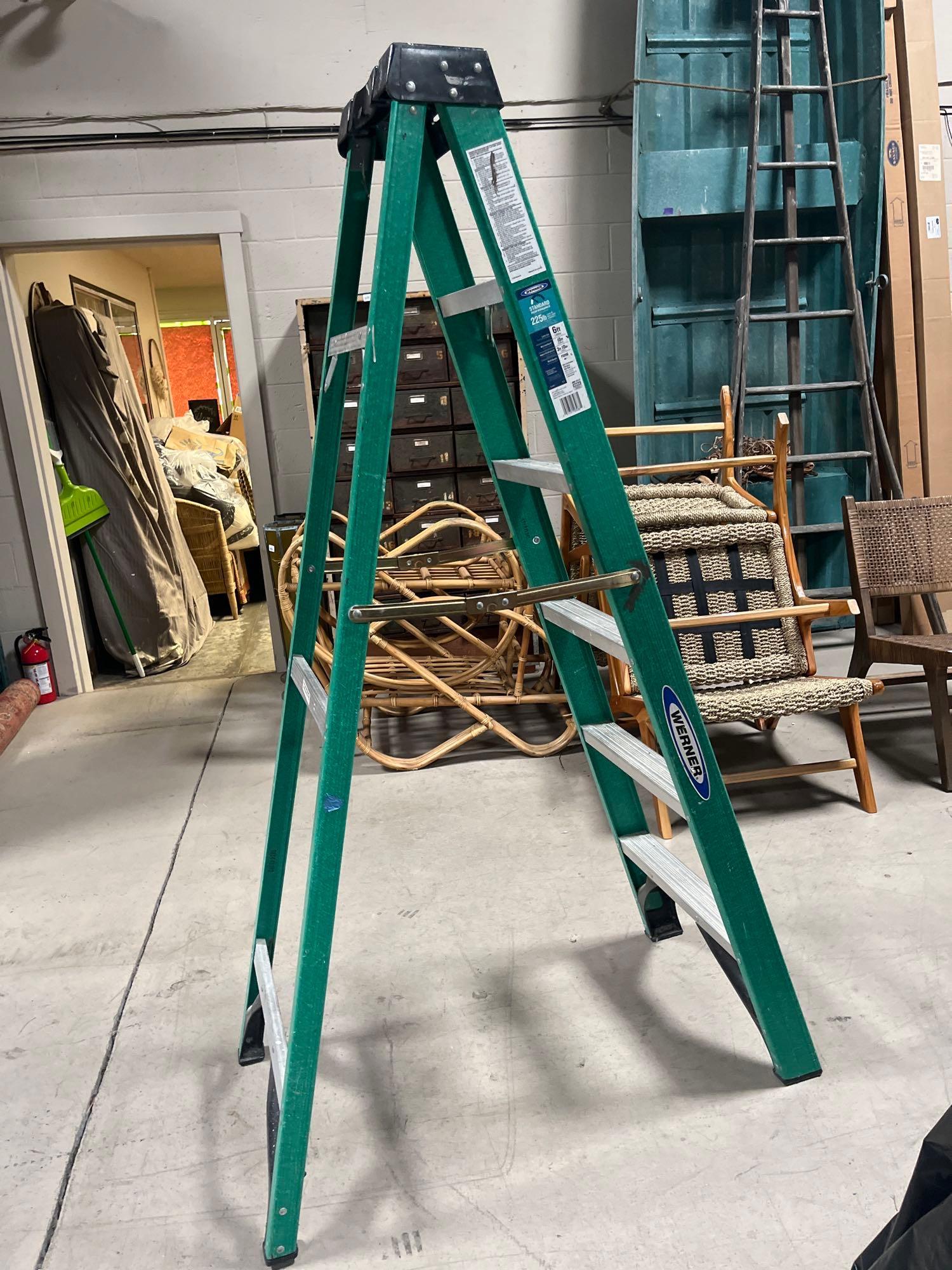 No Shipping  6Ft Green Werner Ladder (1 of 3)