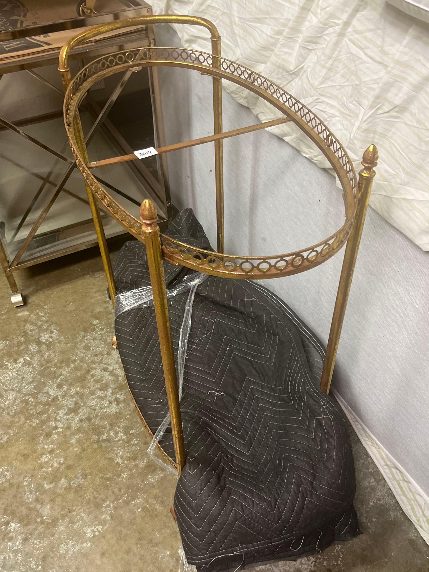 No Shipping  Metal Cart With Glass Top (1 of 2)