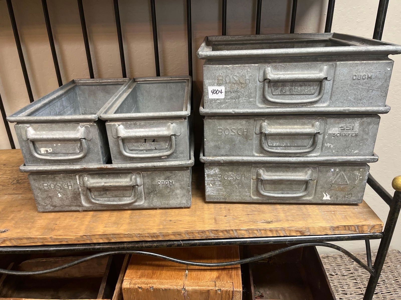 No Shipping  Six Vintage Metal Containers Or Drawers (1 of 3)