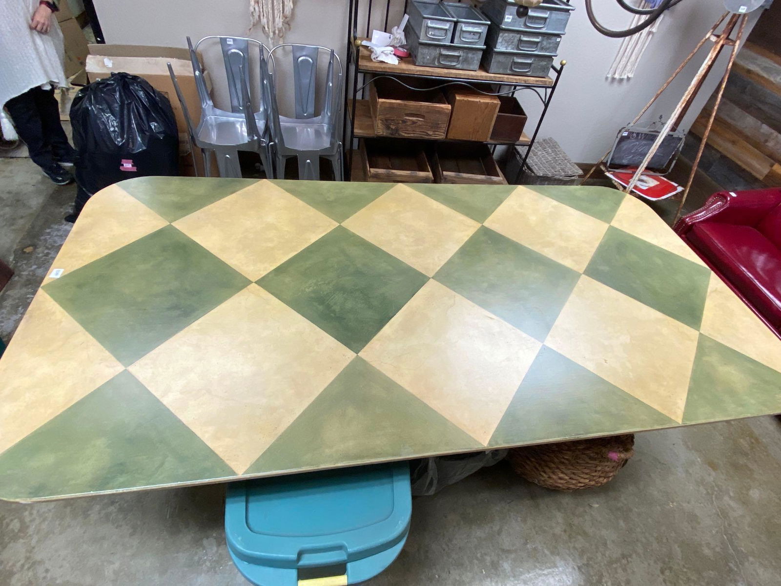 No Shipping Table With Hand Painted Top. Approximately 7" X 4": LOCAL PICK UP ONLY, WESTSIDE SANTA CRUZ, 95060 LOCAL PICK UP ONLY, WESTSIDE SANTA CRUZ, 95934 NO SHIPPING, Table With Hand Painted Top. Approximately 7" X 4" NO SHIPPING AVAILABLE All items sold as is