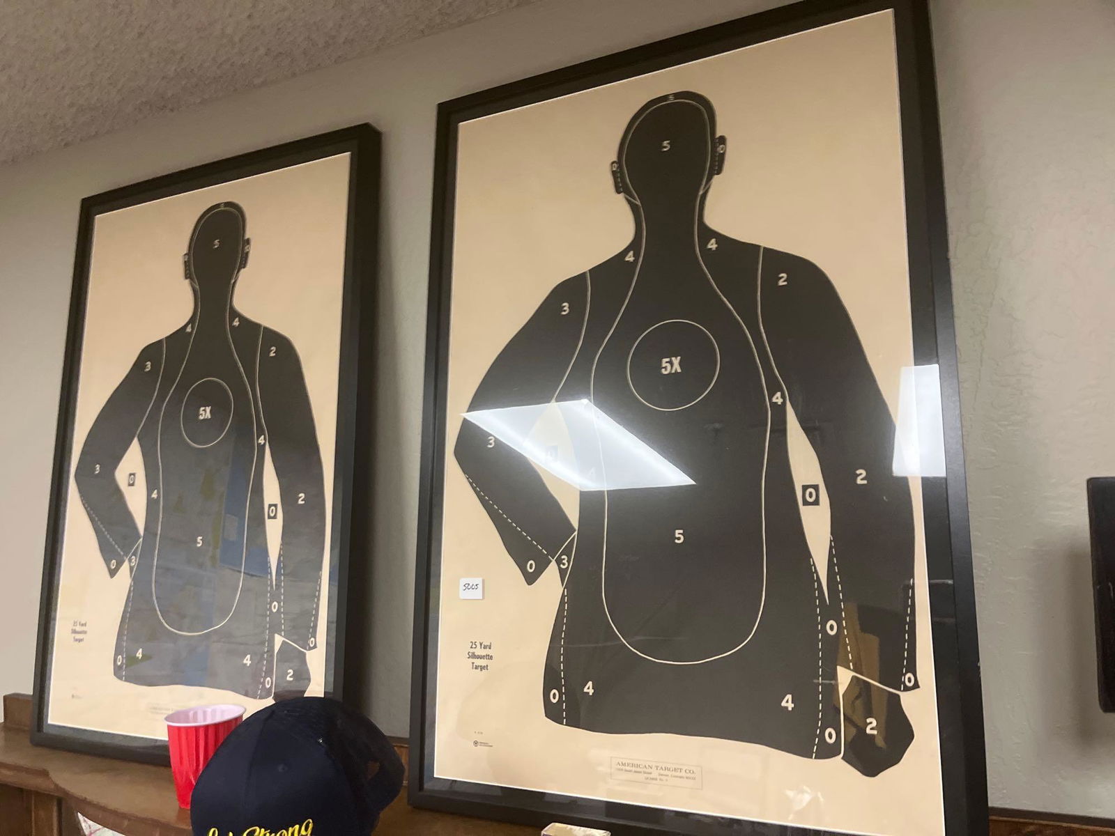 No Shipping  Two Framed American Target Company Silhouette Targets (1 of 3)