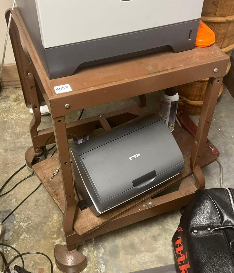 No Shipping  Rolling Metal Office Side Table (1 of 3)