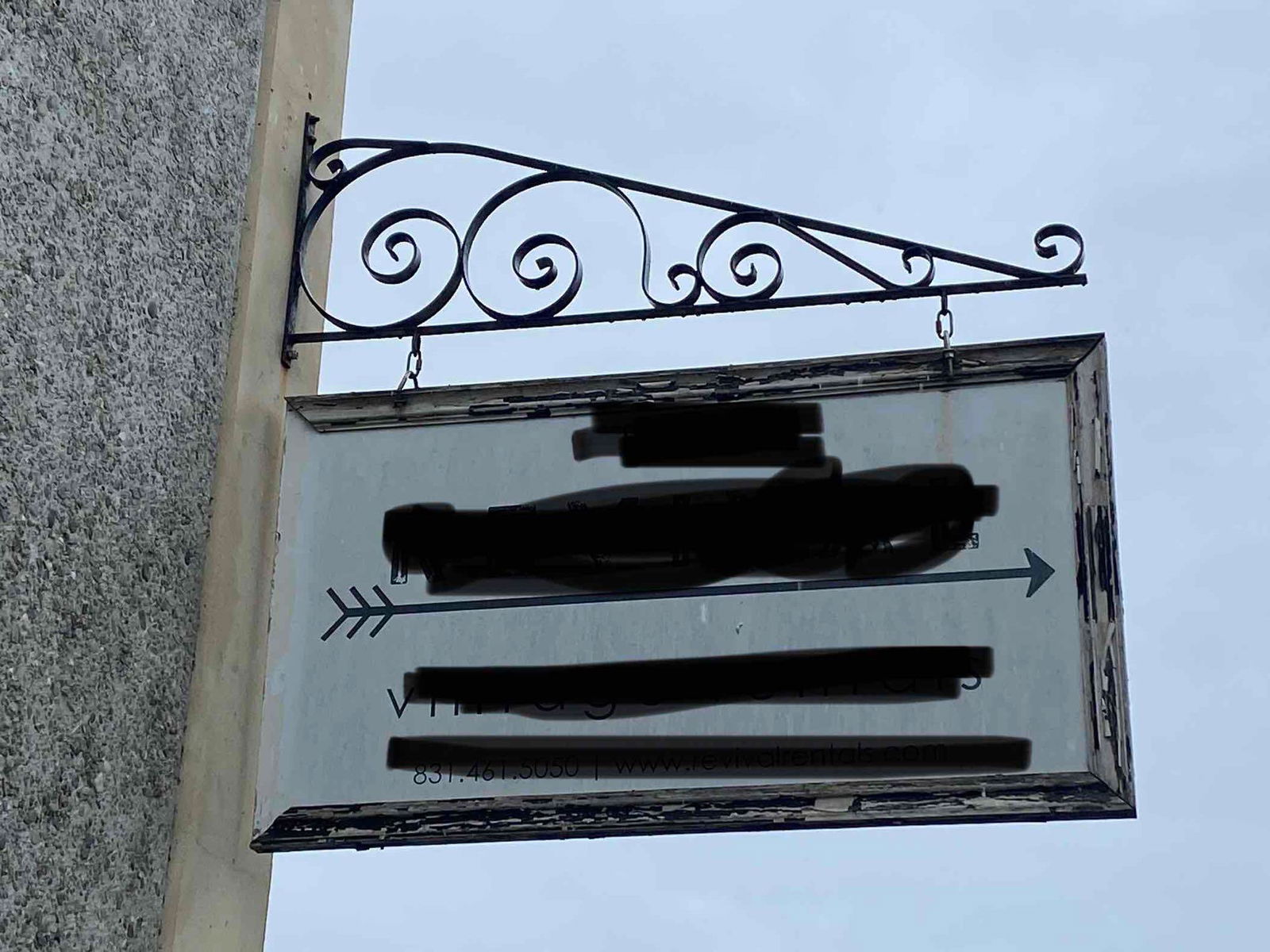 No Shipping  Large Sign In Wrought Iron Hanger (1 of 1)