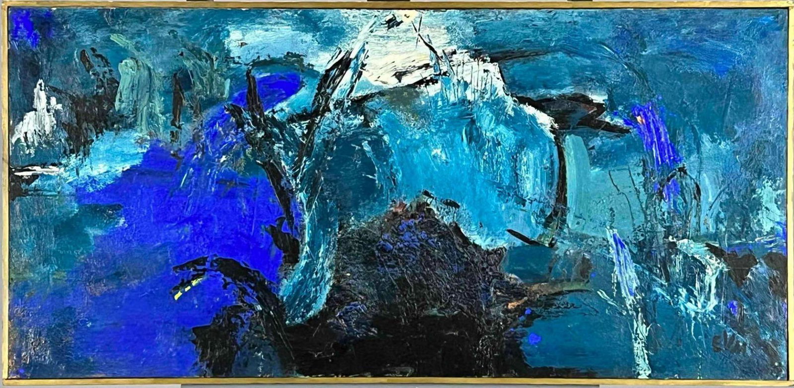 Eve V. Monroe, Mid Century Abstract Oil On Board (1 of 12)