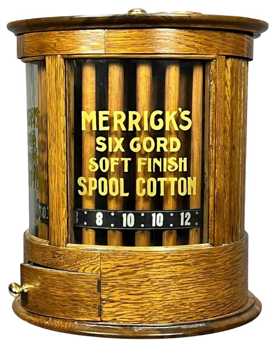 Antique Merrick's Six Cord Soft Finish Spool Cabinet (1 of 14)