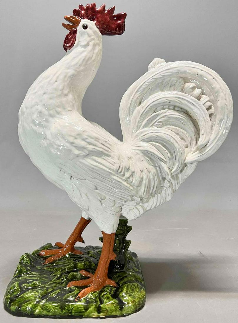 Monumental French Ceramic Rooster Sculpture (1 of 20)