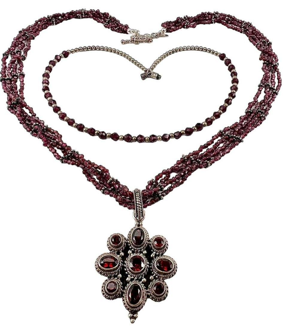 2 Sterling Silver Garnet Necklaces (1 of 11)