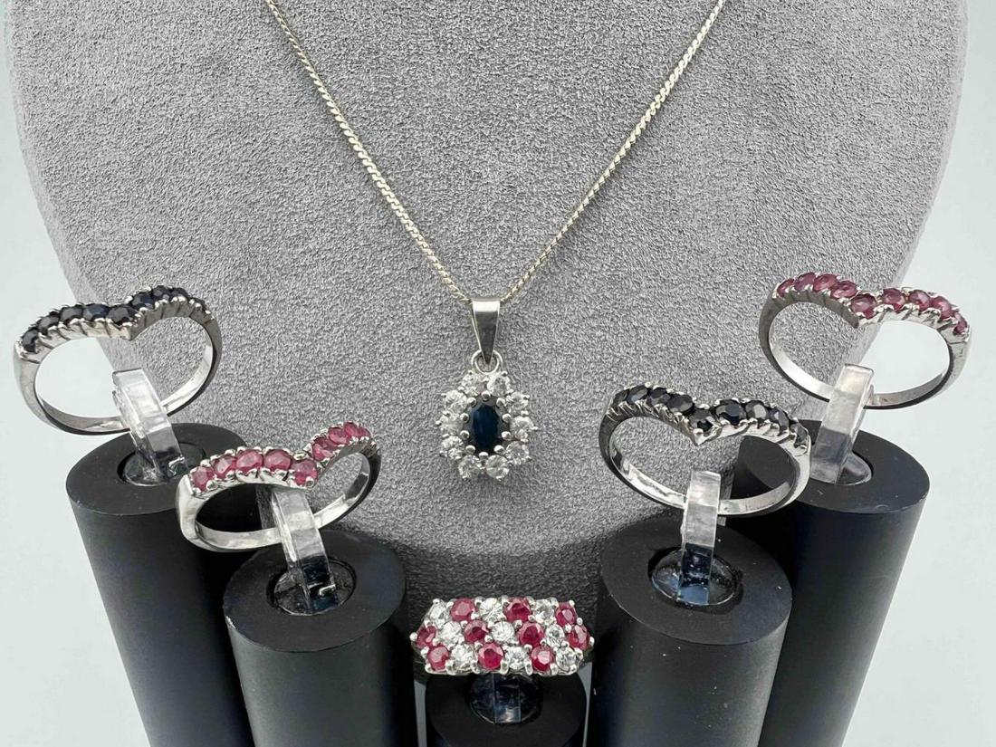 Sterling Silver Ruby & Sapphire Jewelry (1 of 20)