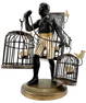 Nubian Blackamoor Figure, Carrying Birds in Birdcages