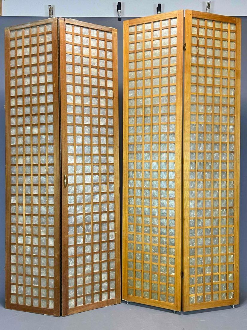 Mid Century Capiz Shell Shoji Style Lattice Folding Panels (1 of 19)