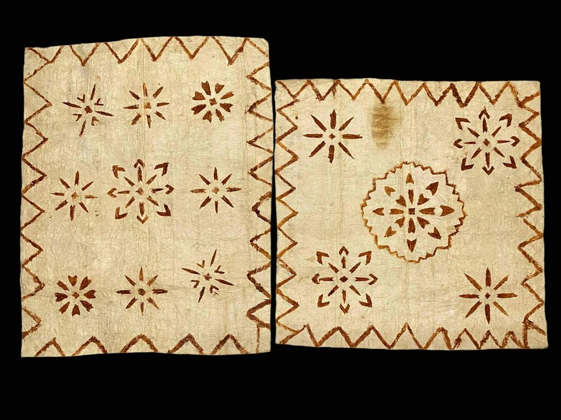 Pair Of Tongan Tapa Cloth Panels (1 of 19)