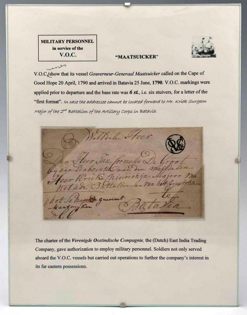 1790 Dutch East India Company Official Letter Auction
