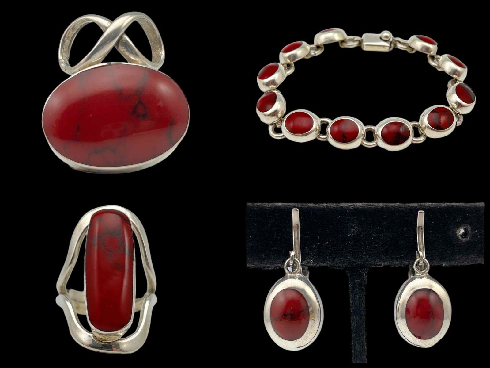 Sterling Silver Red Jasper Jewelry Lot (1 of 19)