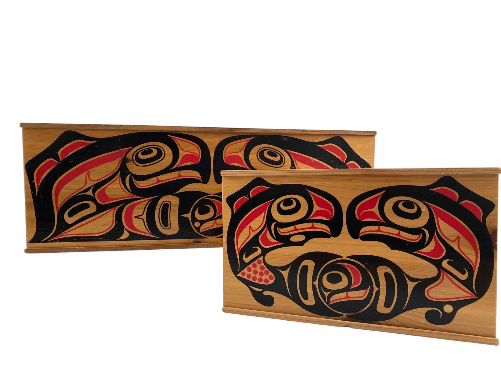 Two Pacific Northwest Painted Cedar Slide Boxes (1 of 15)
