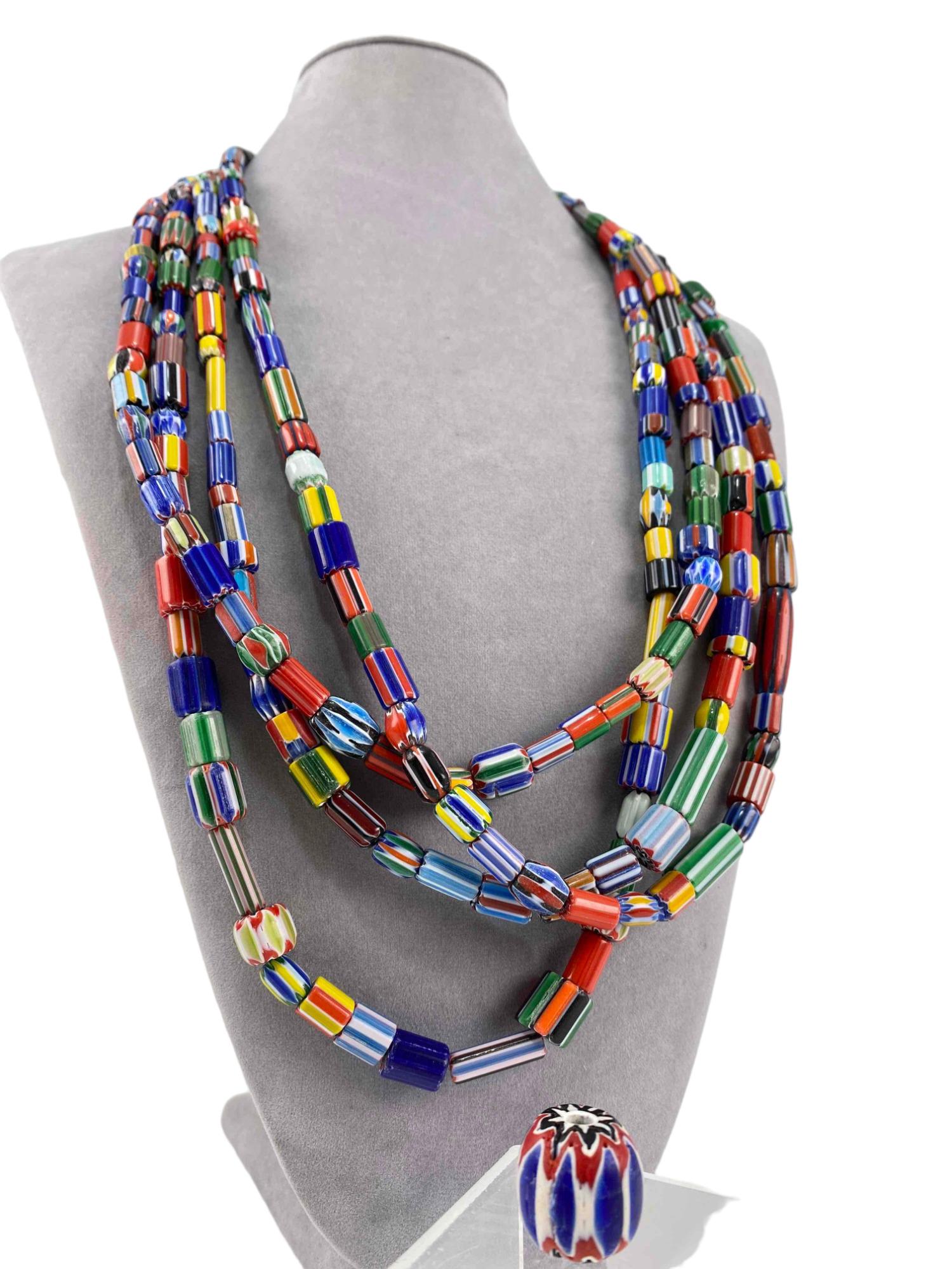 Large Lot of Venetian Glass Trade Beads, Two Strands (1 of 20)