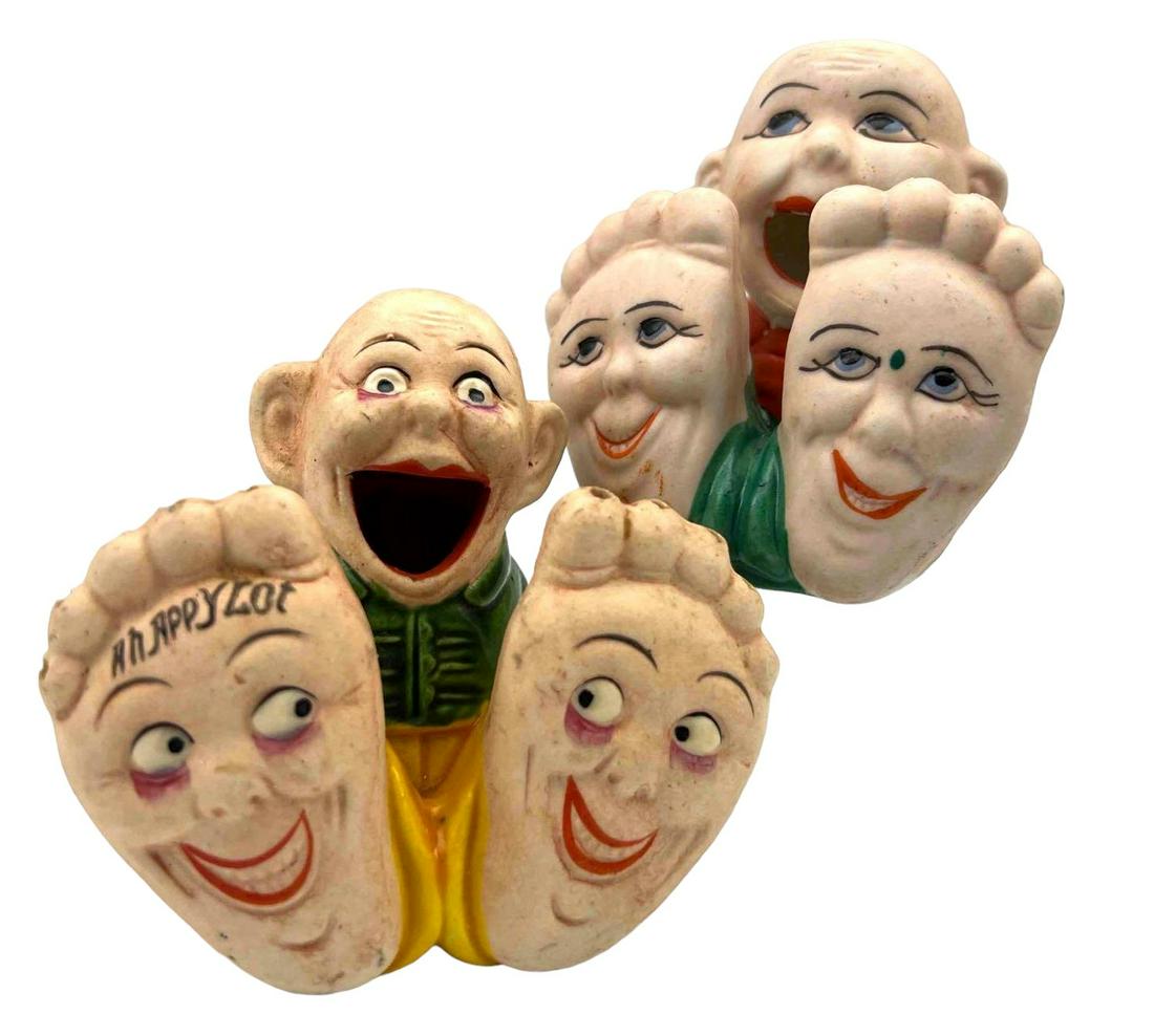 Two Japanese Surrealist Figural Incense Burners or Ashtrays (1 of 16)