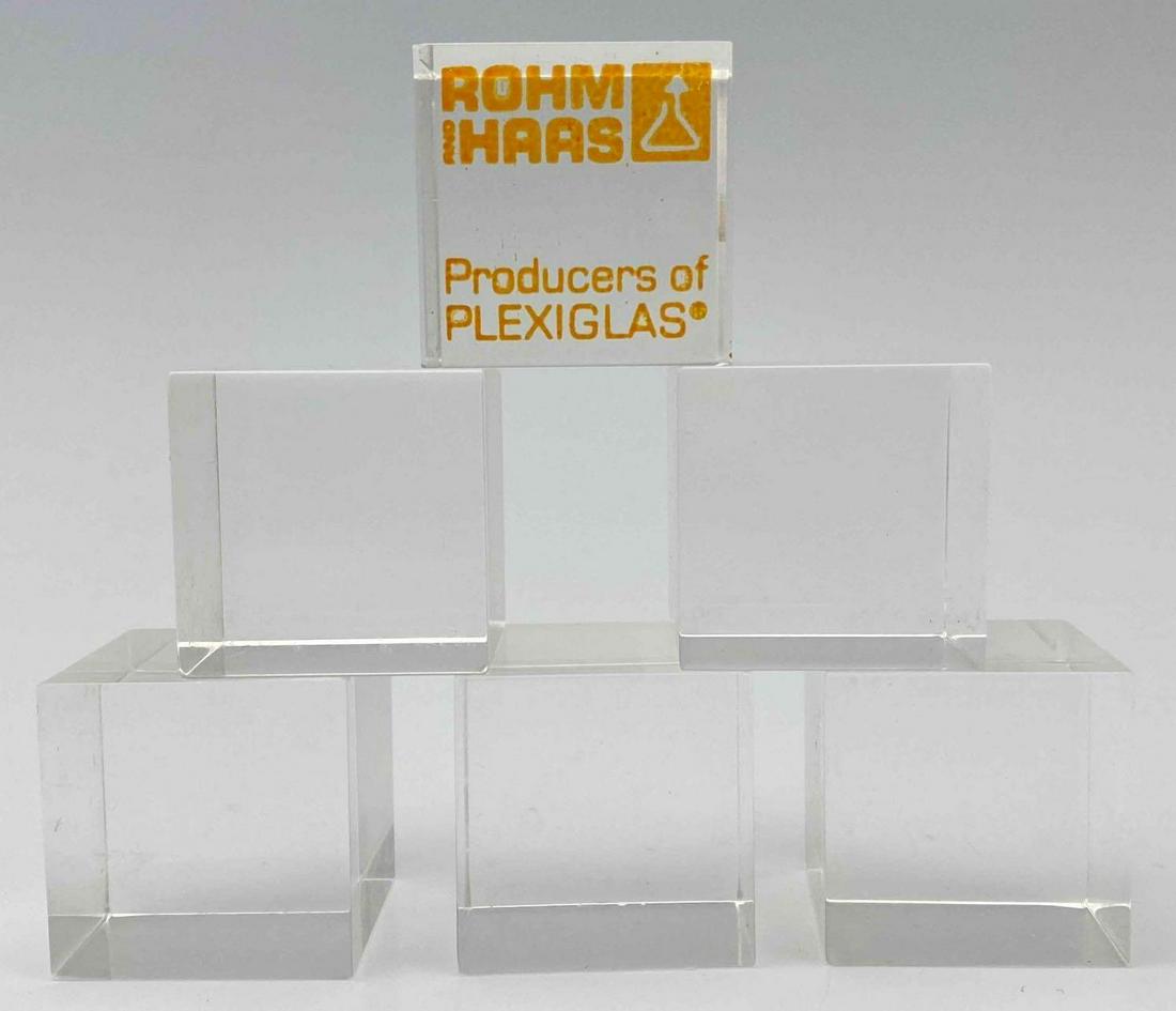 Rohm and Haas Lucite Cubes, Mid Century Modern Promotional Sculpture Art Toy Set (1 of 15)