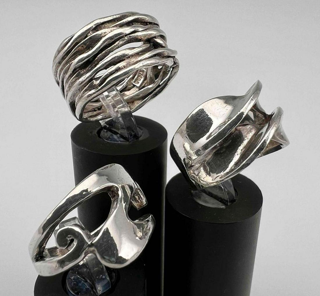 3 Modernist Sterling Silver Rings (1 of 19)