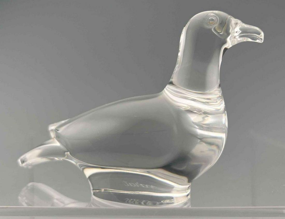 Baccarat Crystal Pigeon.: Baccarat Crystal Pigeon. Marked Baccarat France. Approximately 5.125L x 1.75W x 2.875H in.