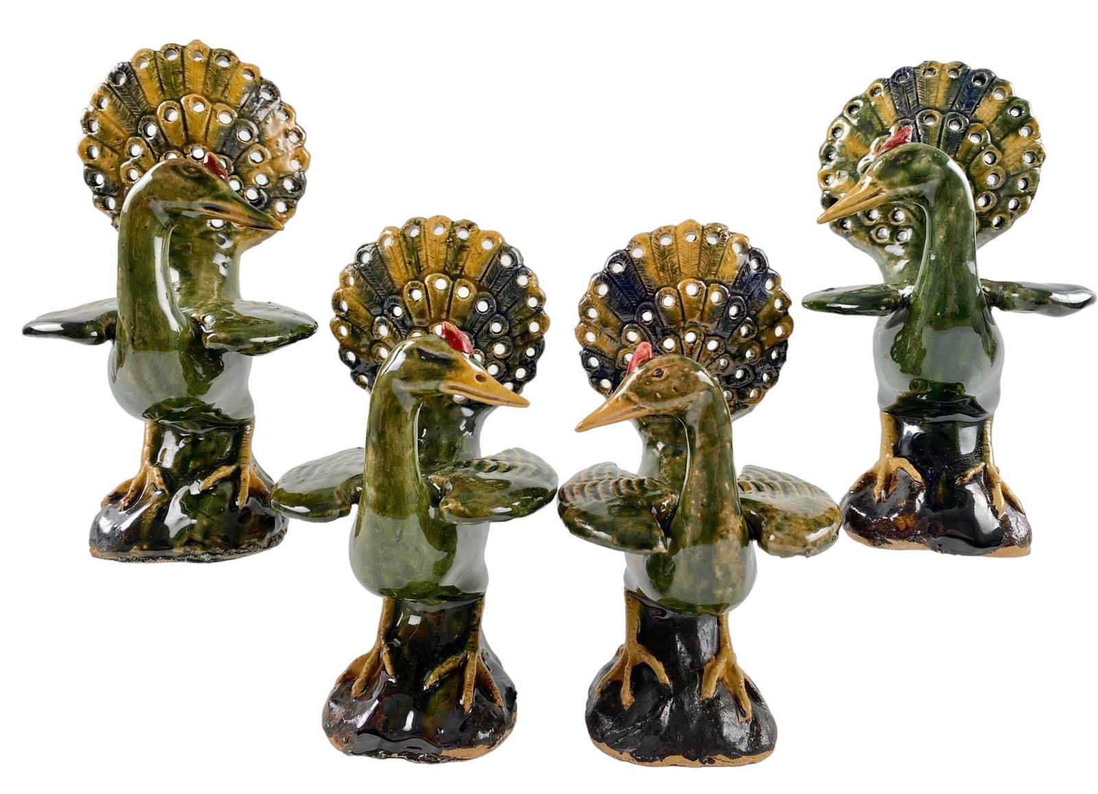 Two Pairs of Chinese Sancai Glaze Ceramic Peacocks (1 of 19)