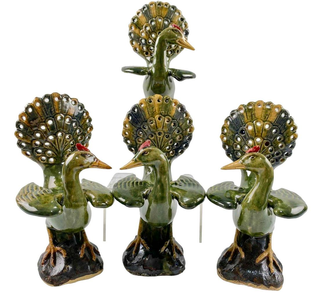 Two Pairs of Chinese Sancai Glaze Ceramic Peacocks (1 of 18)