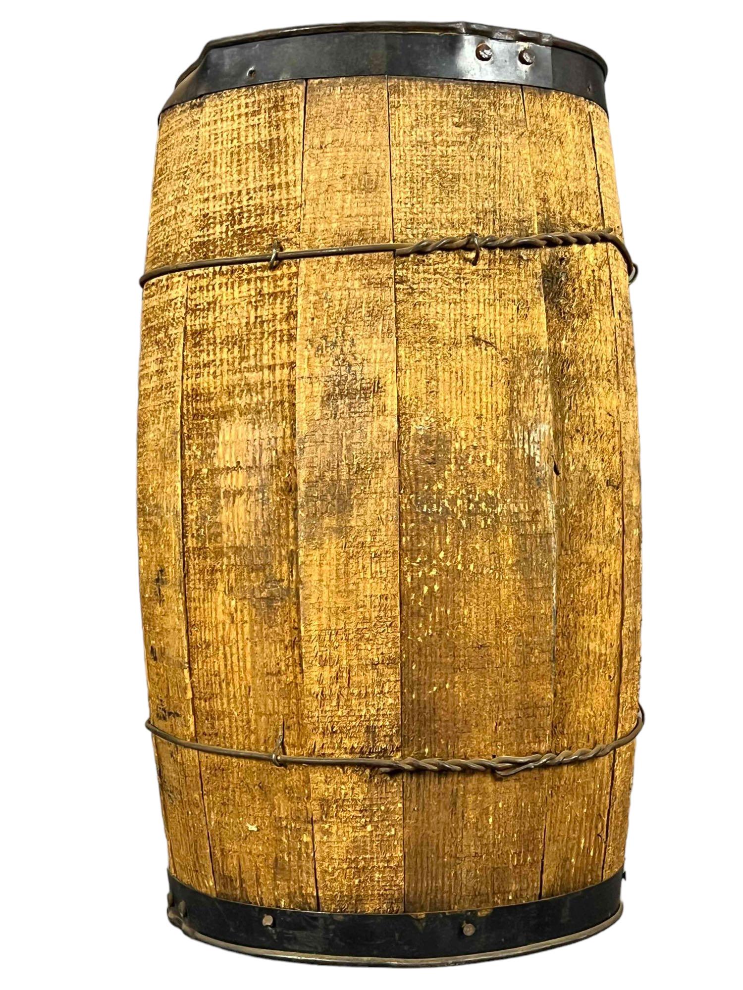 Wooden Keg Filled With Roofing Nails: Keg Of Roofing Nails. Approximately 16.125H x 10.0W in.