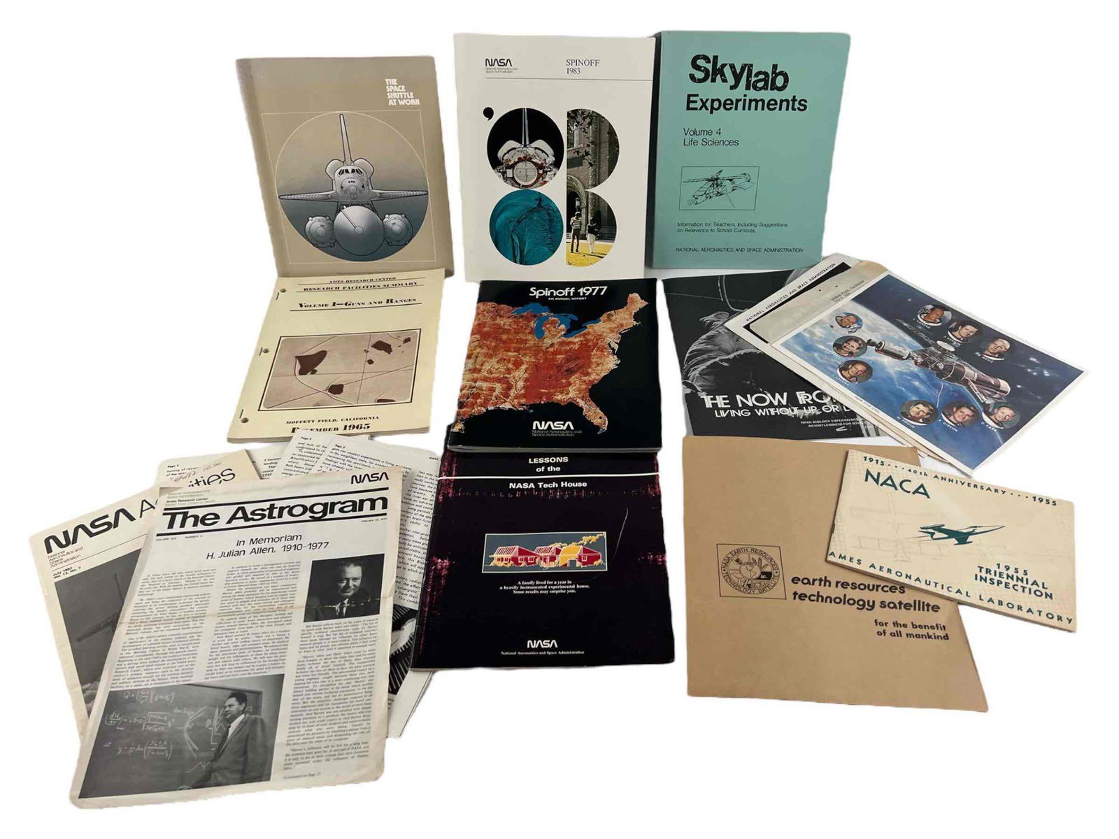 Lot Of NASA & Aeronautics Ephemera, 1955-1983: Lot Of NASA & Aeronautics Ephemera, 1955-1983. Largest Approximately 10.875H x 8.5W x 0.25D in. Smallest Approximately 8.0W x 5.625H x 0.125D in.