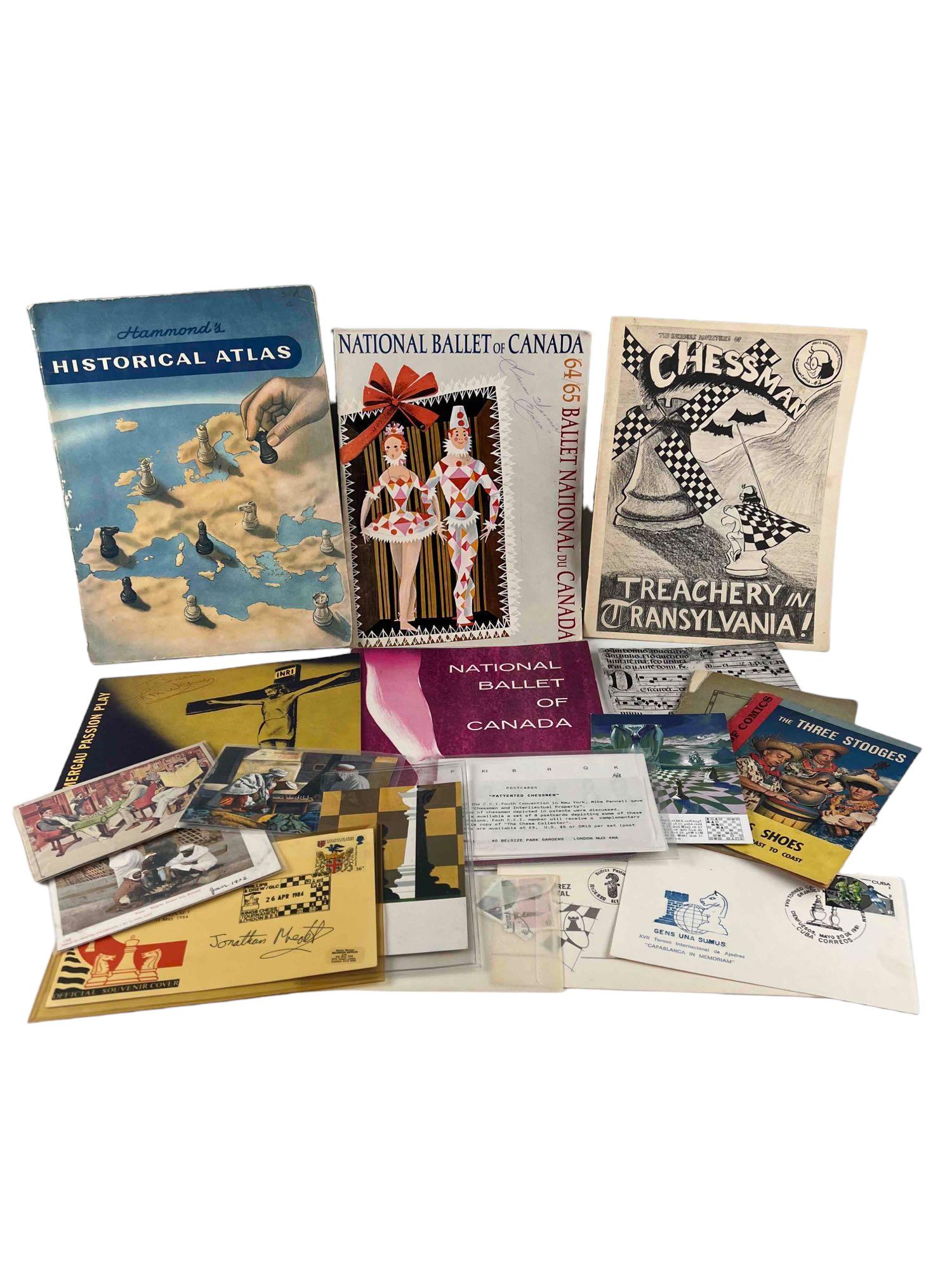 Lot Of Ephemera: Lot Of Ephemera, Mostly Chess Related, 1902-1982. Largest Approximately 12.25H x 9.375W in. Smallest Approximately 5.375L x 3.5W in.