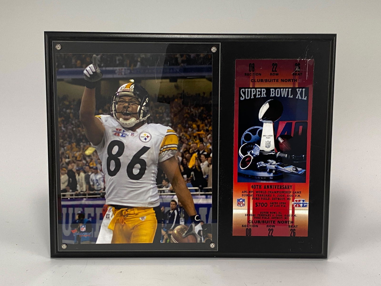 Official NFL Pittsburg Steelers No. 86 Hines Ward Super Bowl XL Memorabilia (1 of 9)